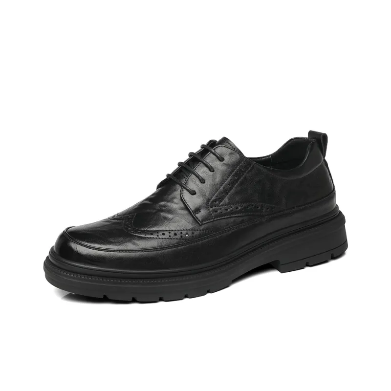 Mulinsen Dress Shoes Men Low Top Black/Tea Brown-0