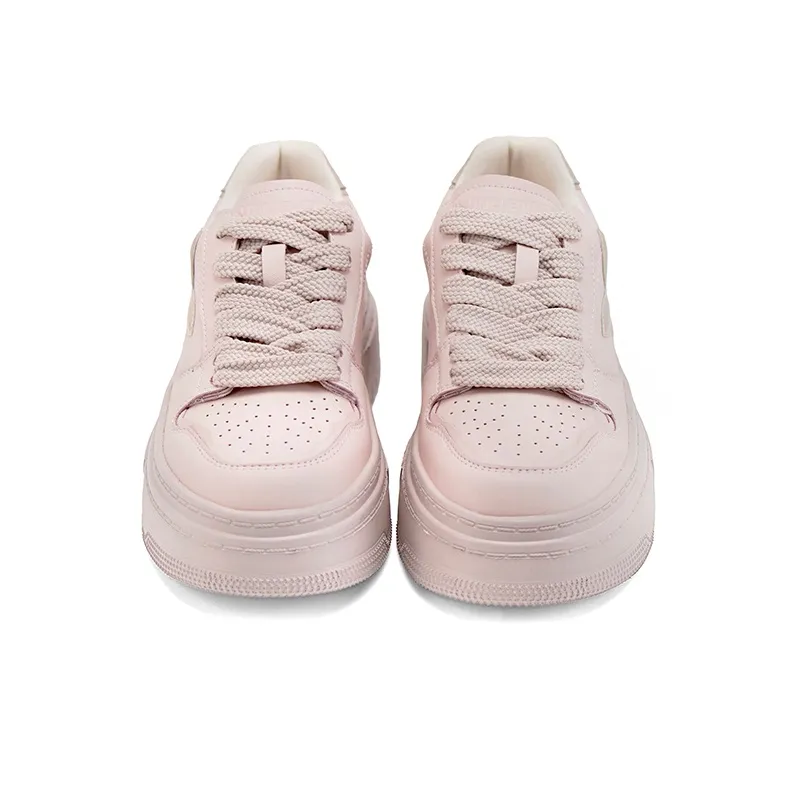 UNCLEWEN Coverage Height Increasing Breathable Slip Resistant Low Top Skateboard Shoes Women's Rose Pink-2