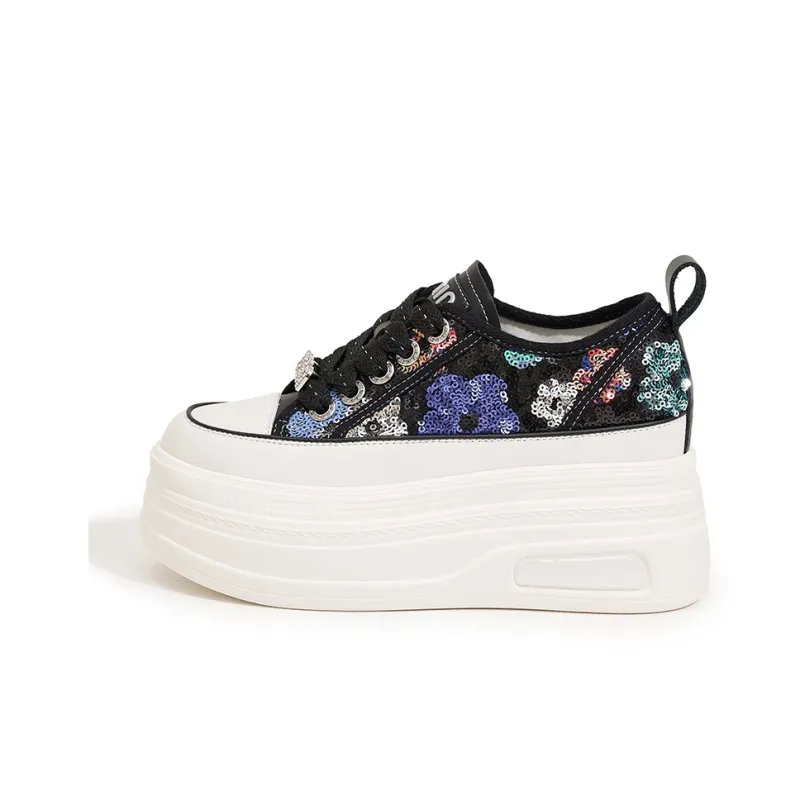 Milan Love Song Height Increasing Lightweight Water-Resistant Slip-Resistant Low-Top Skateboard Shoes Women's-7