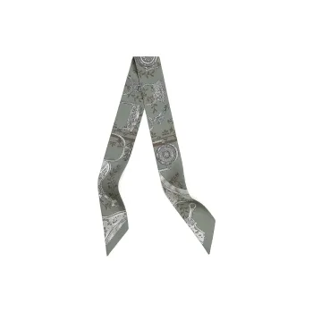 HERMES Silk Scarves Unisex Gray