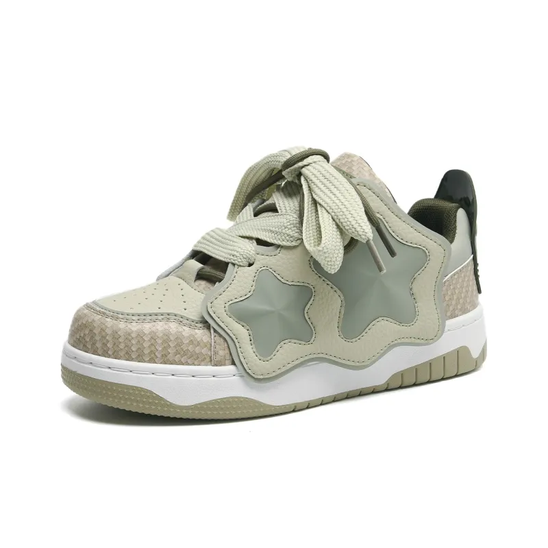 ABCIO Slip-Resistant Lightweight Height Increasing Low-Top Skateboard Shoes Unisex Green-2