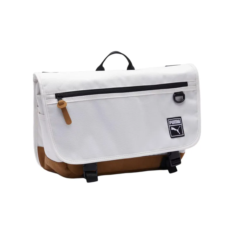 PUMA Polyester Messenger Bag Shoulder Bag Crossbody Bag Men's White & Brown-0