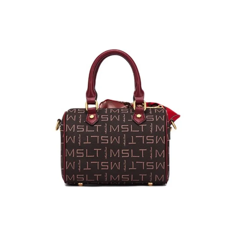 MashaLanti PVC Handbag Shoulder Bag Crossbody Bag Small Size Women's Burgundy-4