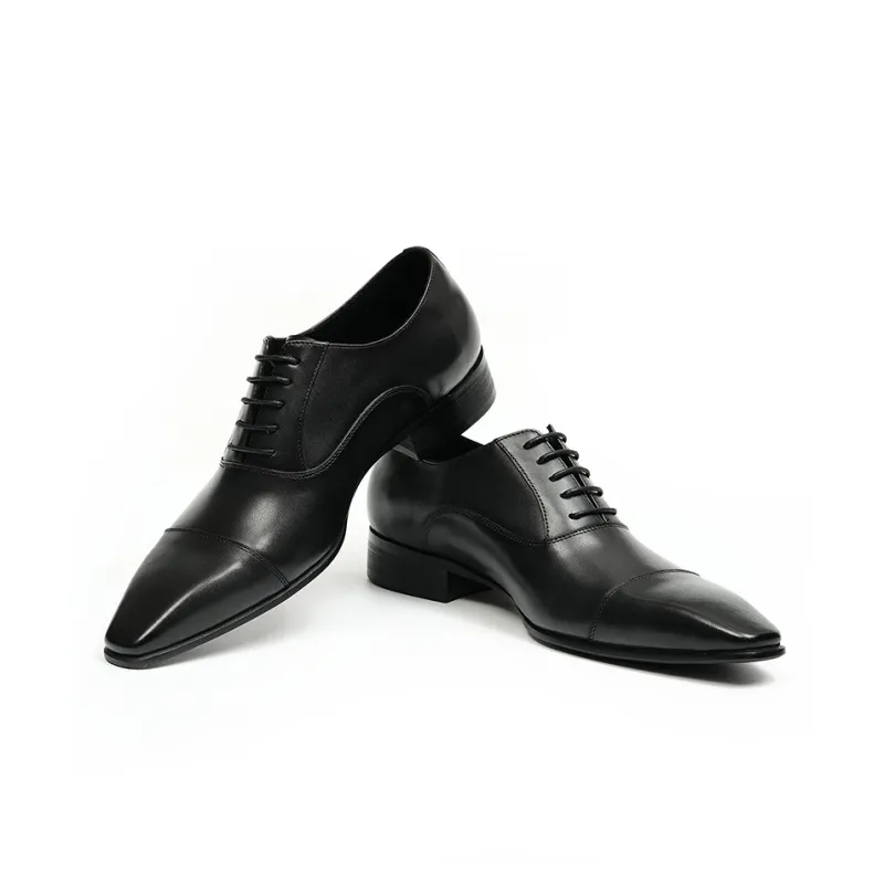 ASTON M.JAZZ Dress Shoes Men Low Top Black/Coffee-5