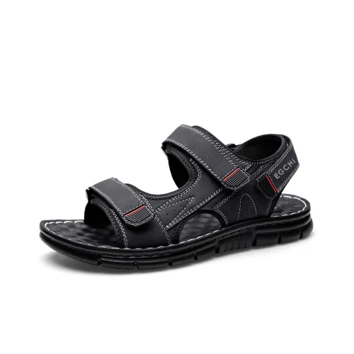 EGCHI Beach Sandals Men Black