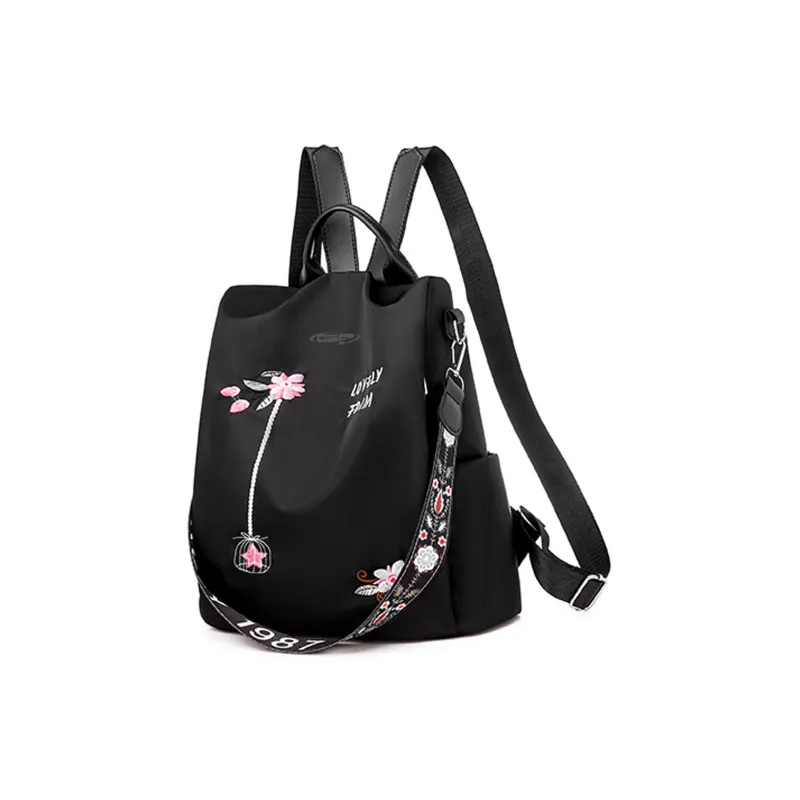 GF Oxford Shoulder Bag Backpack Women's Khaki/Black/Blue-5