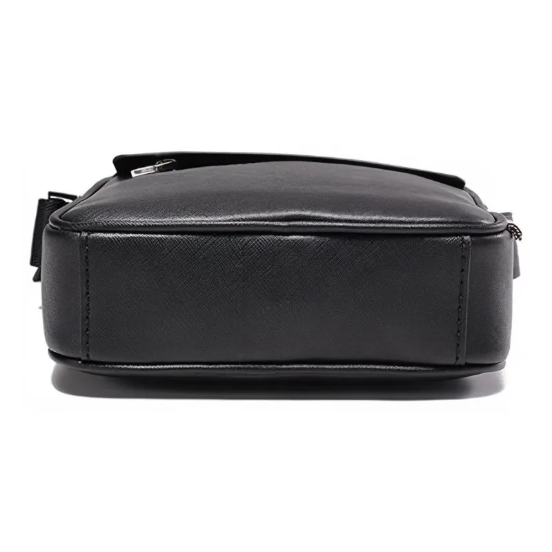 HUGO BOSS SS23 Leather Reporter Bag Crossbody Bag Shoulder Bag Men's Black-4