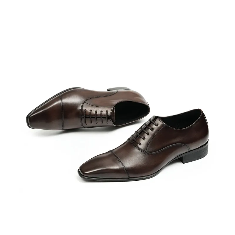 ASTON M.JAZZ Dress Shoes Men Low Top Black/Coffee-8