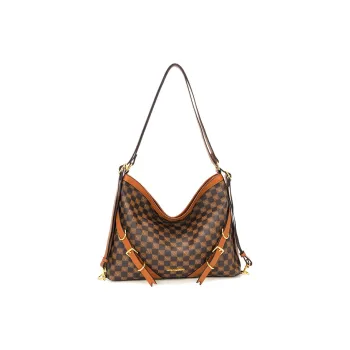 LUCKY DIAMOND PVC Crossbody Double Shoulder Bag Regular Women's Coffee/Khaki