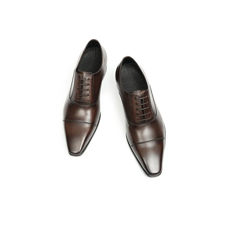 ASTON M.JAZZ Dress Shoes Men Low Top Black/Coffee-9
