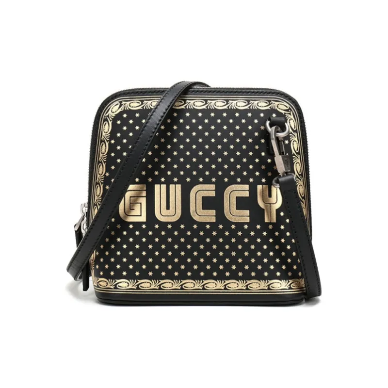 GUCCI Leather Dome Bag Crossbody Bag Shoulder Bag Unisex Black-0