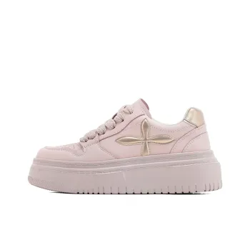 UNCLEWEN Coverage Height Increasing Breathable Slip Resistant Low Top Skateboard Shoes Women's Rose Pink
