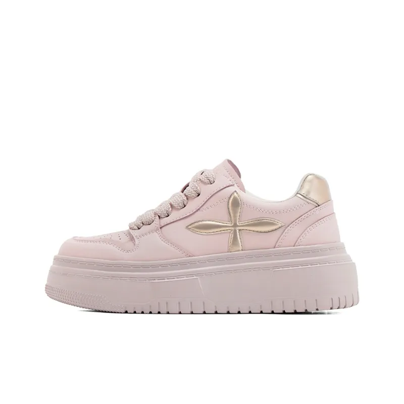 UNCLEWEN Coverage Height Increasing Breathable Slip Resistant Low Top Skateboard Shoes Women's Rose Pink-0