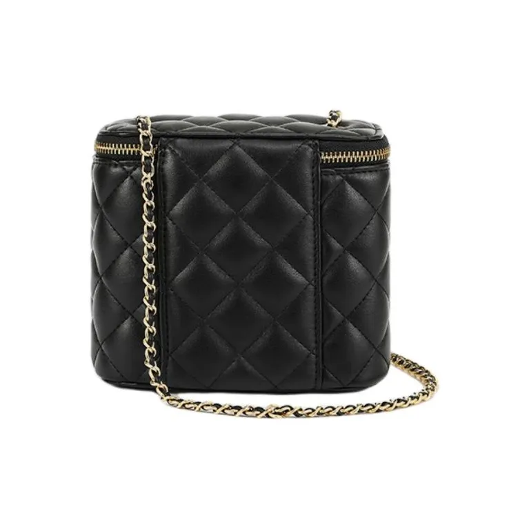 C°BANNER Cow Leather With Synthetic Leather Small Square Bag, Chain Bag, Shoulder Bag Regular Women's Piano Black-5