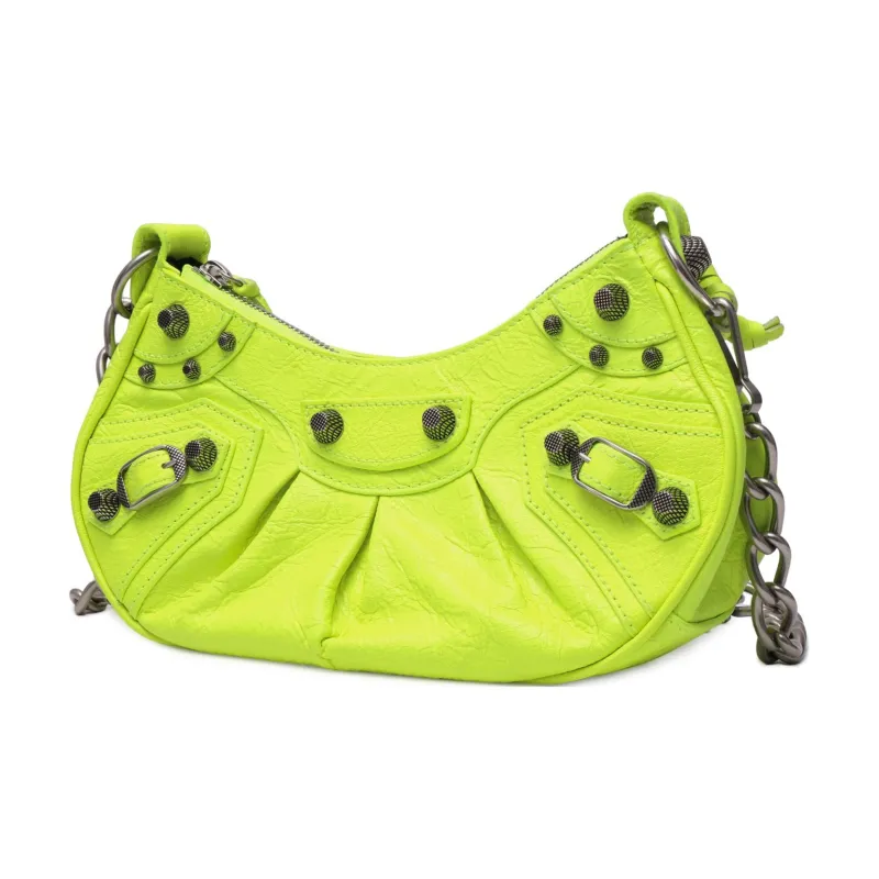 Balenciaga Le Cagole Leather Crossbody Bag Shoulder Bag Women's Green-1