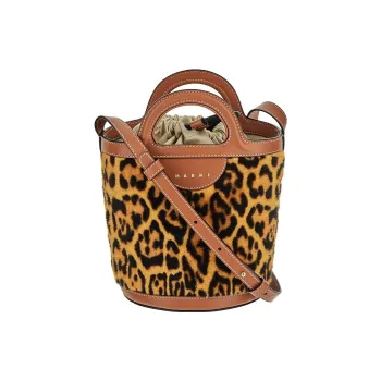 MARNI Leopard Printed Small Bucket Bag