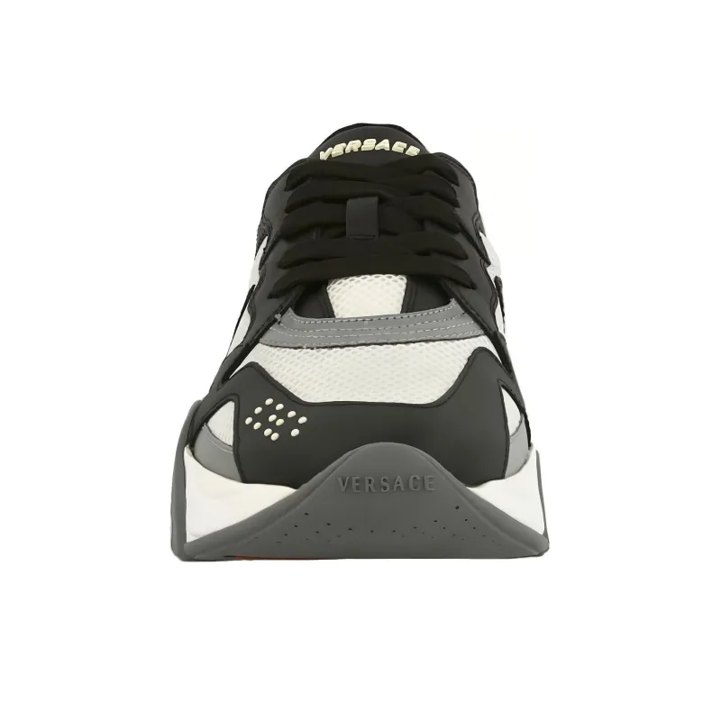 VERSACE Squalo White Black Mesh Women's-3