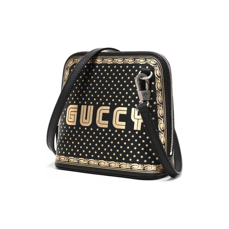 GUCCI Leather Dome Bag Crossbody Bag Shoulder Bag Unisex Black-1
