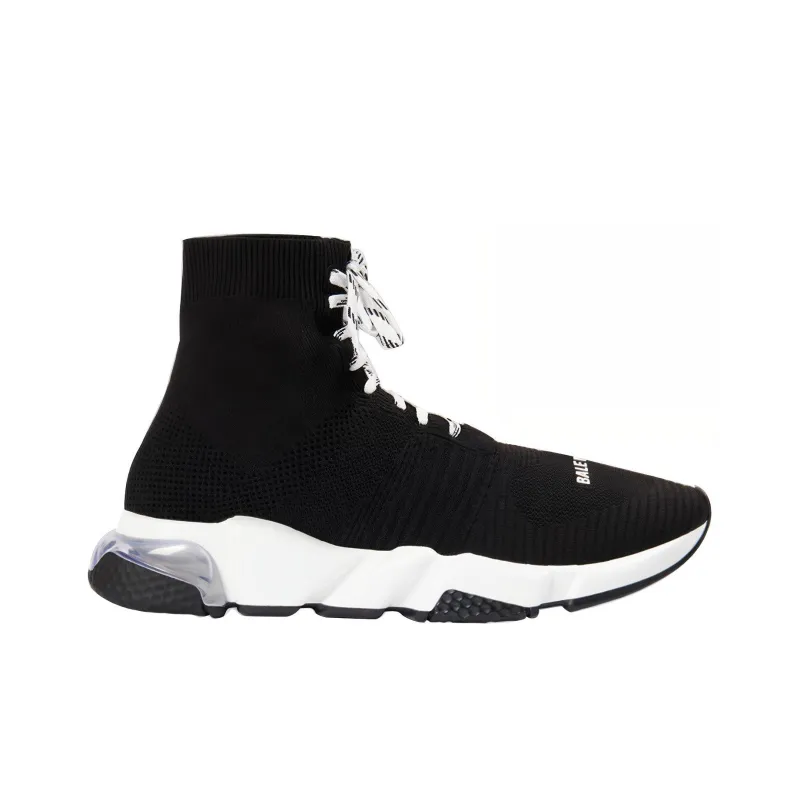 Balenciaga Speed Lace Up Trainer High 'Black Clear'-1