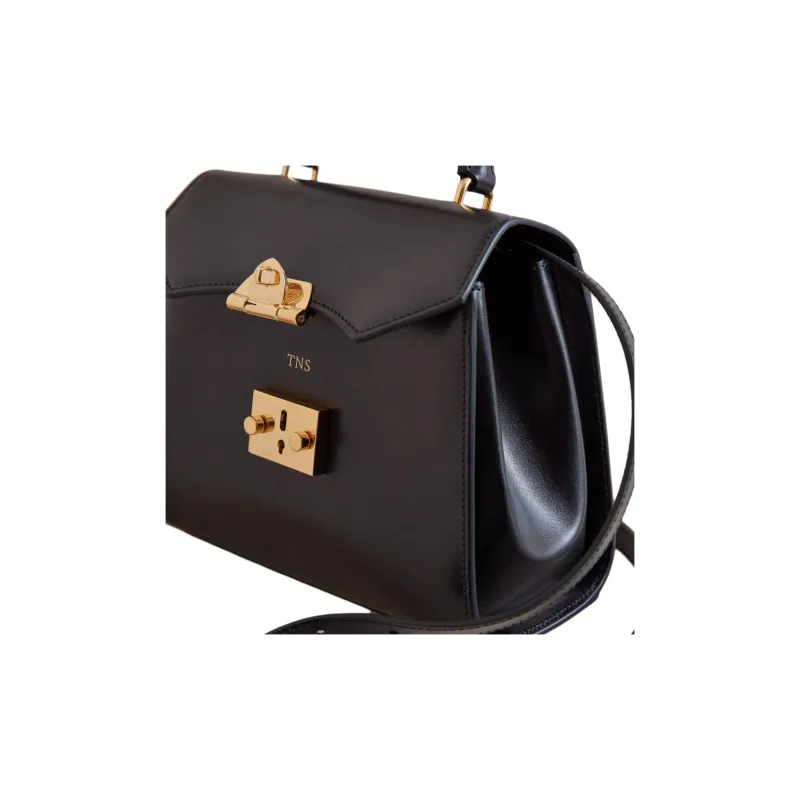 MARK CROSS Cross-Grain Calfskin Shoulder Bag Crossbody Bag Handbag Women's Black-2