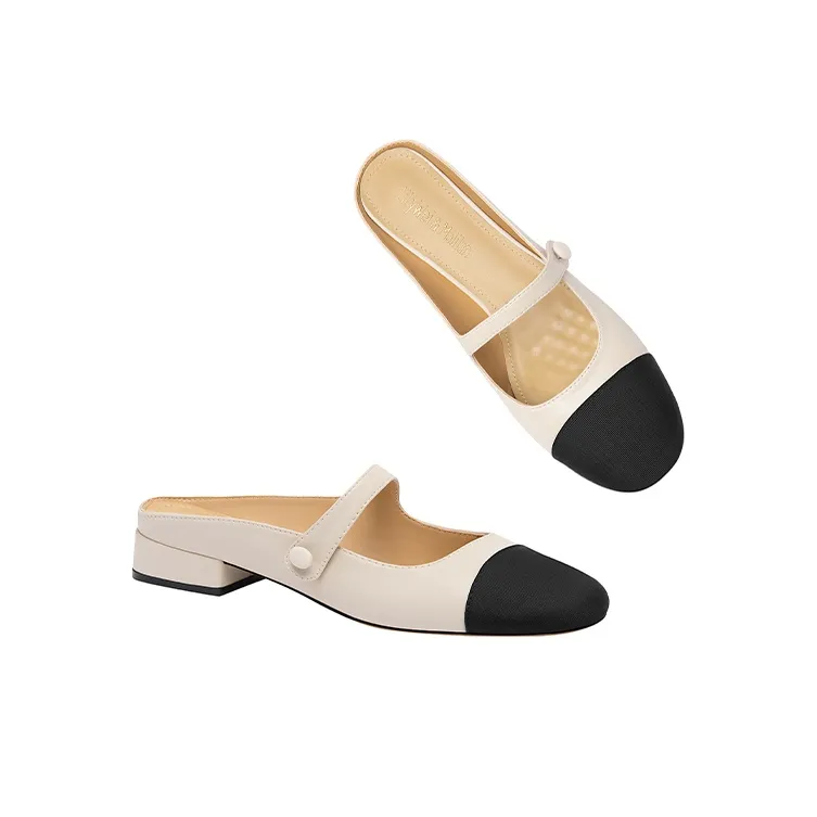 Lily Wei Wrap-toe Slippers Women's Ecru-3