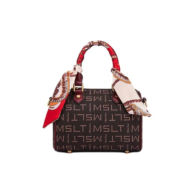 MashaLanti PVC Handbag Shoulder Bag Crossbody Bag Small Size Women's Burgundy-5