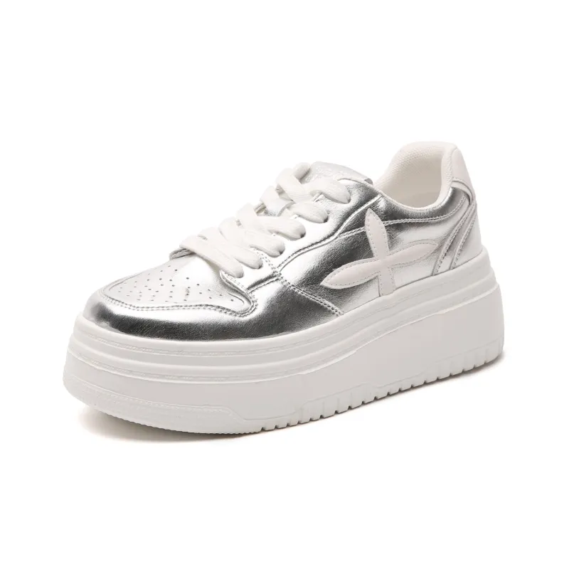 STELLA WEISZ Skateboard Shoes Women's Low Top White/Yellow Brown/Black-20
