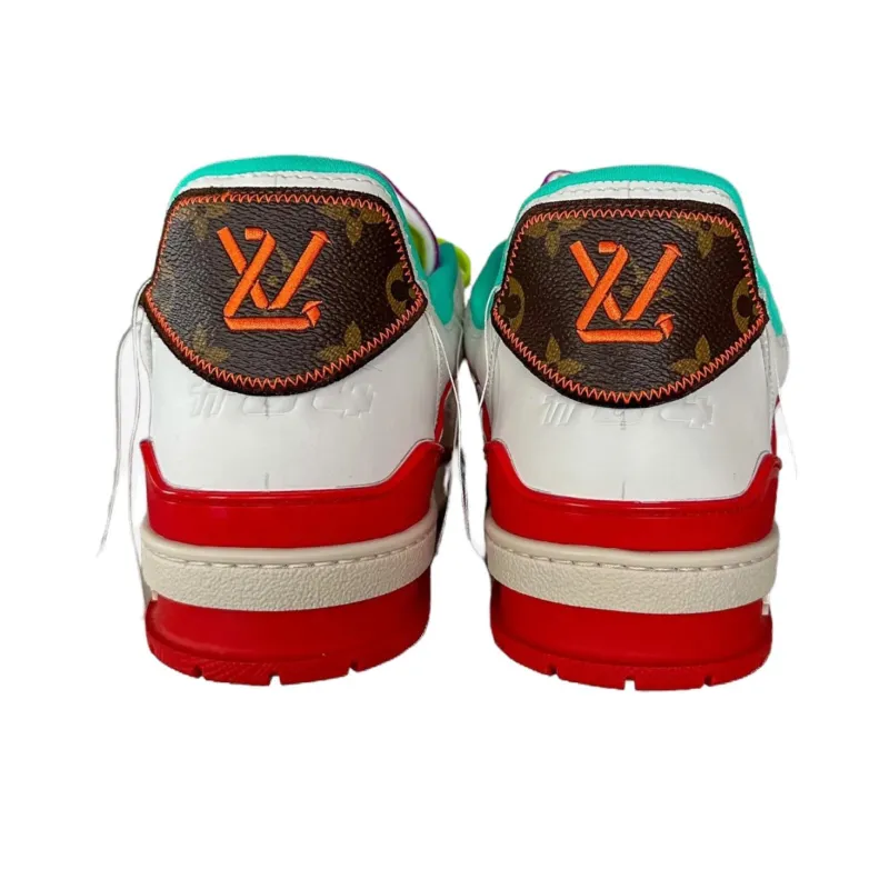 LOUIS VUITTON Low Top Skateboard Shoes Men's White Red Green-3