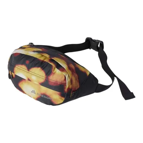 GREGORY Nylon Sling Bag, One Shoulder, Crossbody, Fanny Pack Unisex Black & Yellow