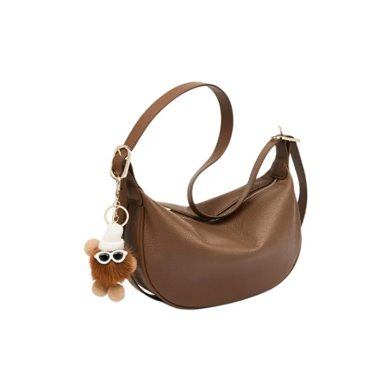 FOXER Cow Leather Dumpling Bag, Crossbody Bag, Shoulder Bag Women's Brown-2