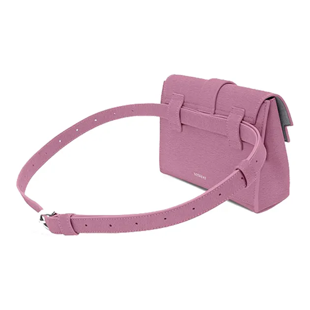 SENREVE Cow Leather Shoulder Bag, Crossbody Bag, Fanny Pack Small Size Women's Taro Pink-1