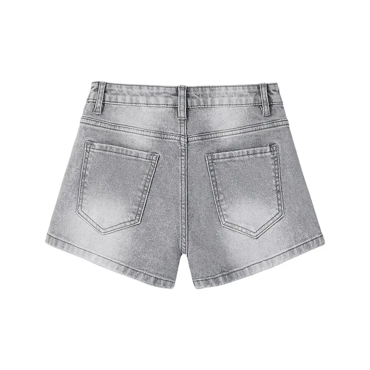 Wen Shan Denim Shorts Women's Concrete Gray-1