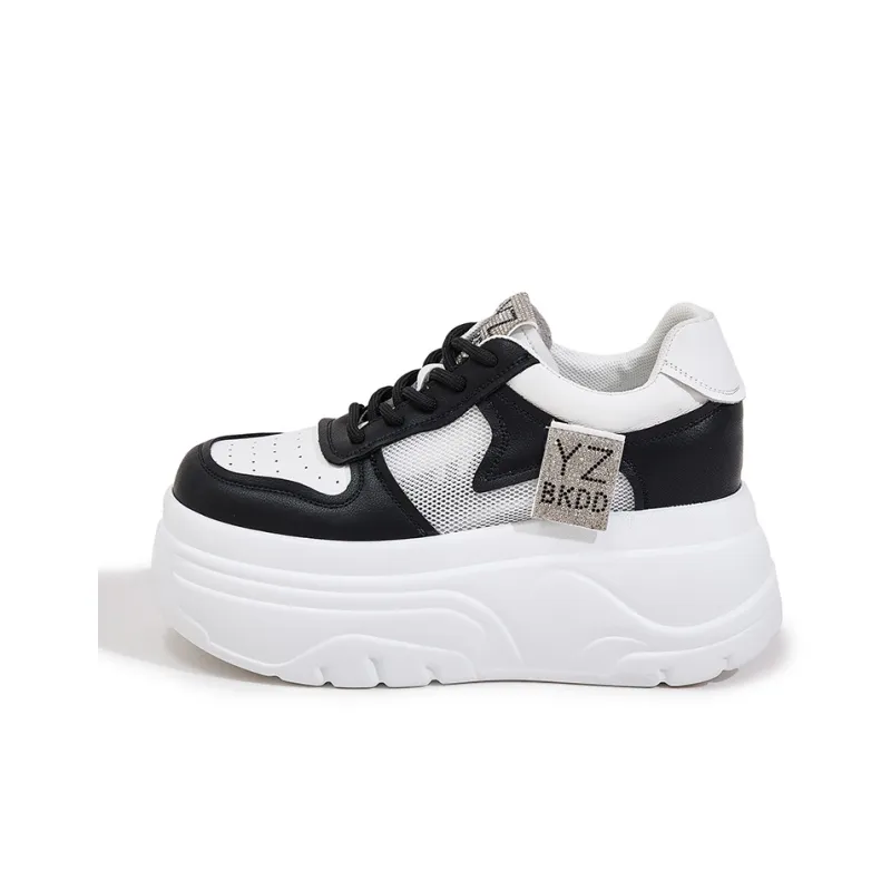Milan Love Song Cushioning Height Increasing Wear-Resistant Quick Dry Low-Top Skateboard Shoes Women's White-5