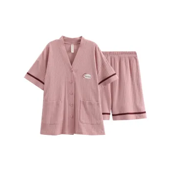 FENTENG Pajama Set Women's Pastel Pink