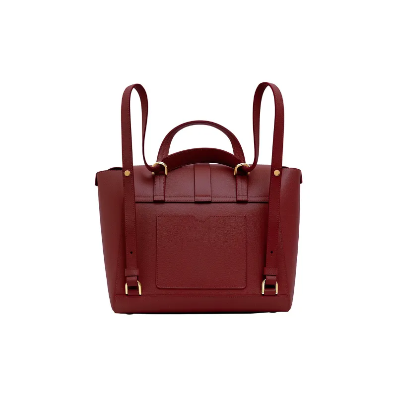 SENREVE Cow Leather One Shoulder Portable Backpack Large Size Women's Merlot Red-1