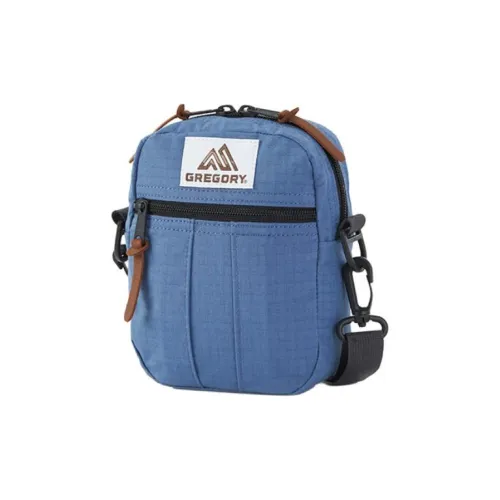 GREGORY Nylon Shoulder Bag, Crossbody Bag Medium Size Unisex Parka Coat Blue