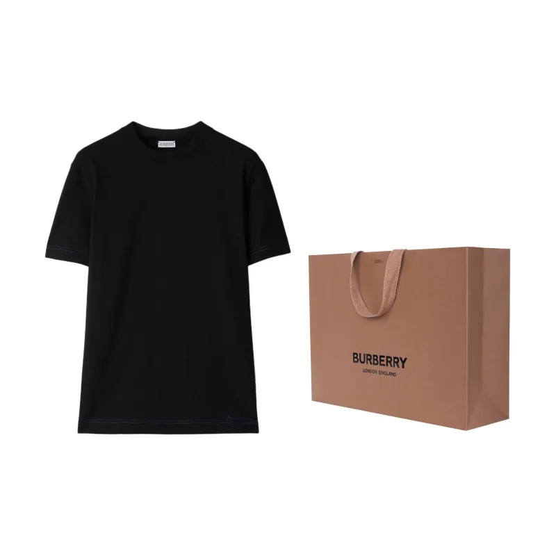 Burberry Logo Embroidered Crewneck T Shirt-2