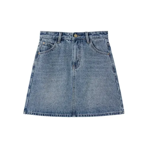 Pit Denim Short Skirts Women's Dark Denim Blue