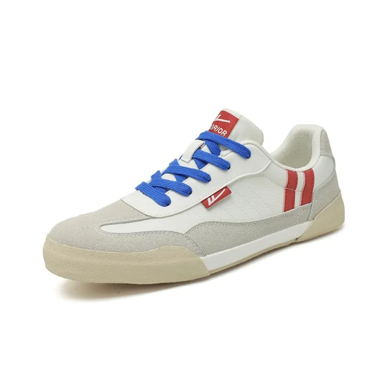 WARRIOR Canvas Shoes Unisex Low Top Gray/Red-2