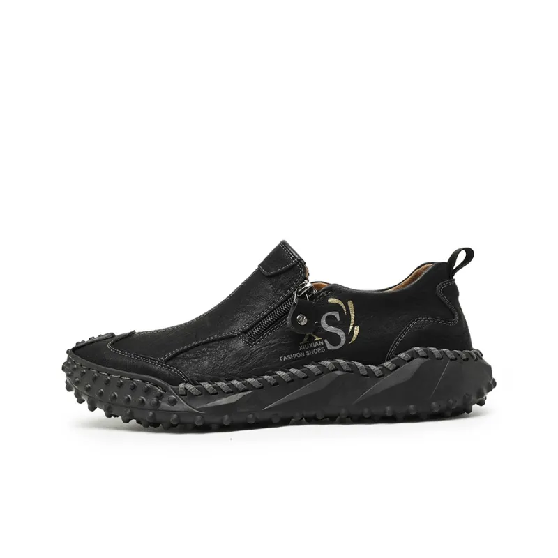 SENGUIBUCK Men's Casual Shoes Men Low Top Black, Brown-4