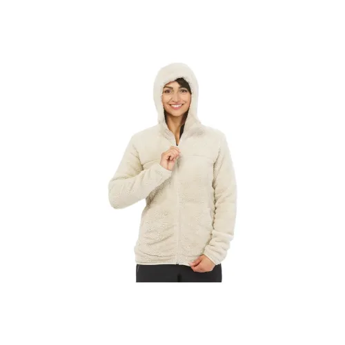 DECATHLON SH500 Velvet Jackets Women's Light White Limestone Gray