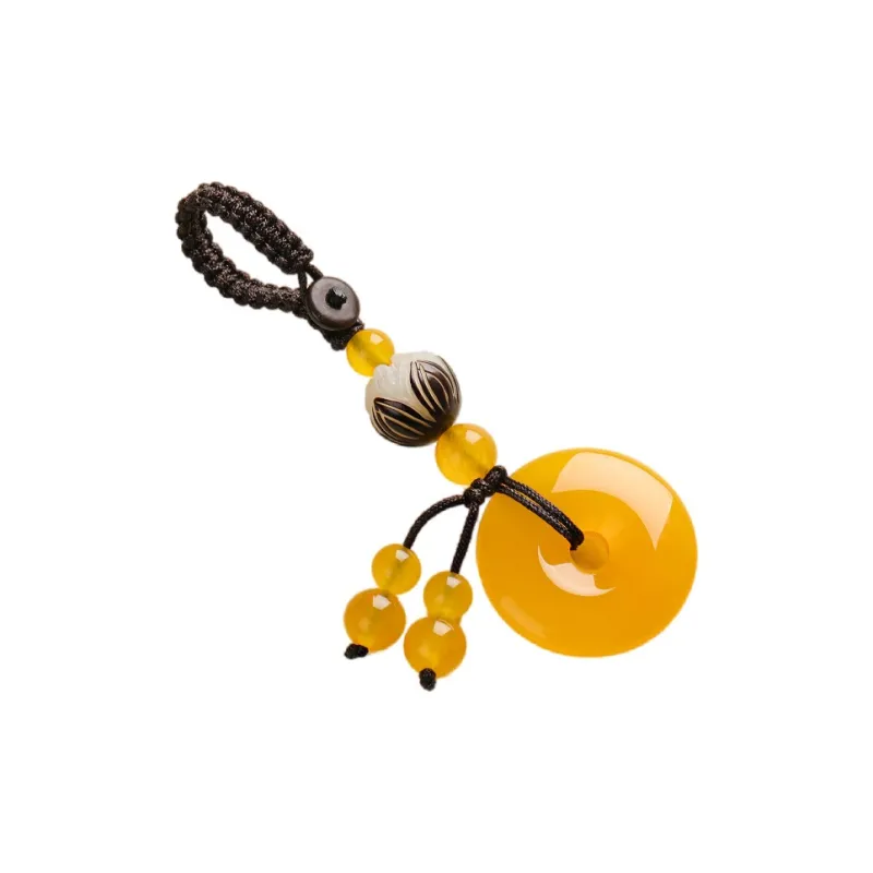 OQD White Jade Bodhi Keychains Unisex-1
