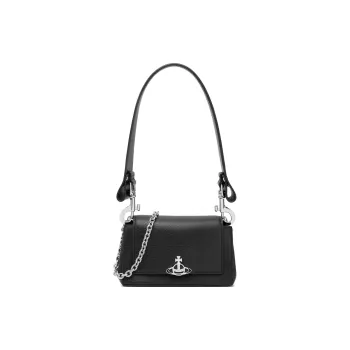 Vivienne Westwood HAZEL Polyurethane Shoulder Bag Baguette Bag Crossbody Bag Handbag Small Size Women's Black