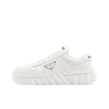 PRADA Soft Padded Nappa Leather Laced Up Shoes 'White' Women's
