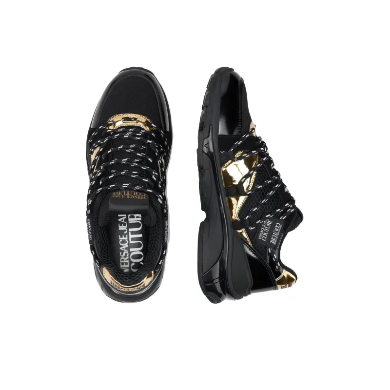 VERSACE JEANS COUTURE Low Top Casual Shoes Men's Black Gold-2