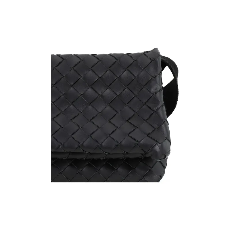 Bottega Veneta Leather Clutch Shoulder Bag Men's Black-4