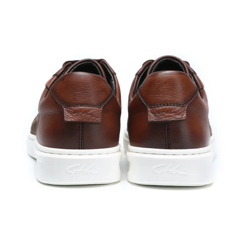 Satchi Lightweight Wear Resistant And Slip Resistant Low Top Skateboard Shoes Men's Brown-5