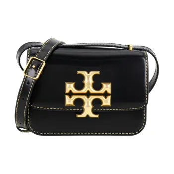 TORY BURCH Eleanor Leather Small Square Bag, Crossbody Bag, Shoulder Bag Women's Black
