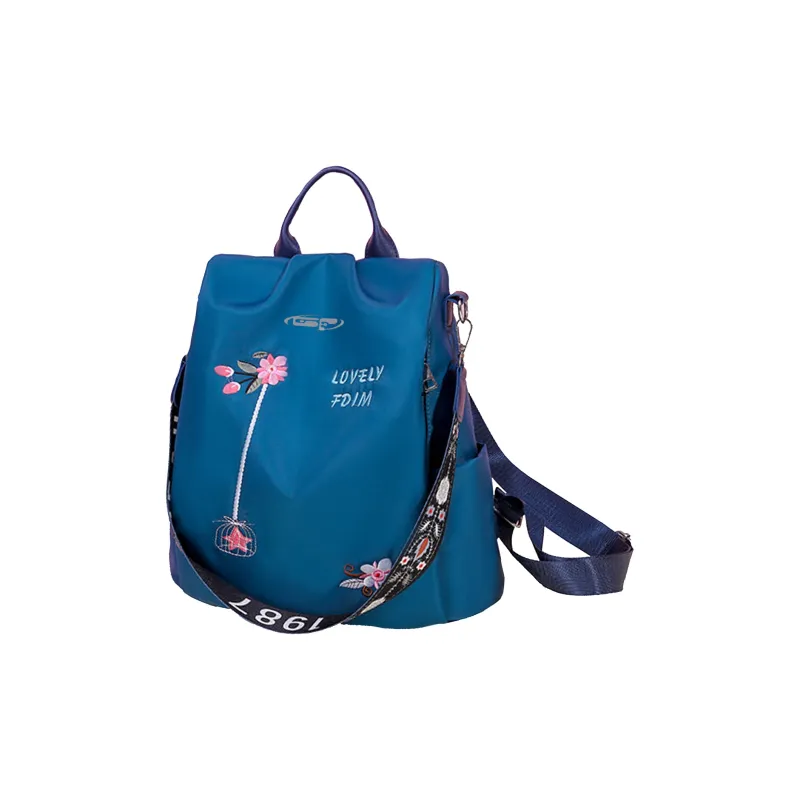 GF Oxford Shoulder Bag Backpack Women's Khaki/Black/Blue-12