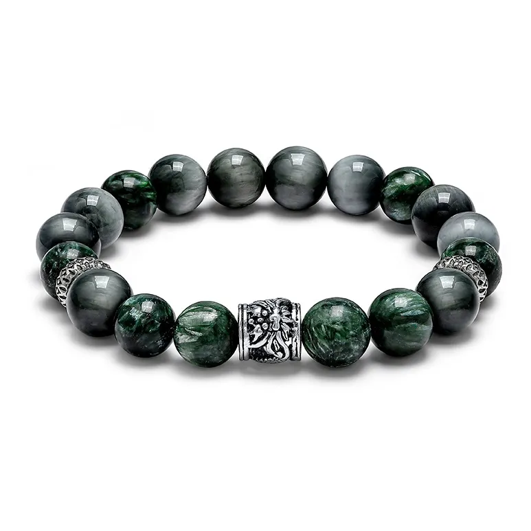 Cuud Green Dragon Crystal Bracelets Men's-0